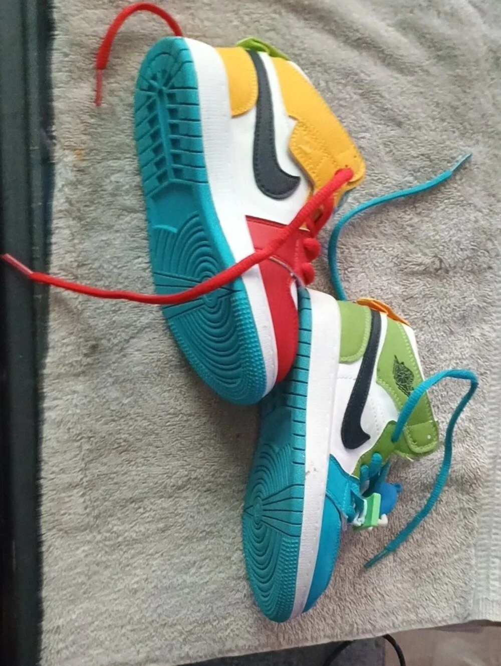 Nike Kids Multicolor High-Top Sneakers with Blue & Red Accents